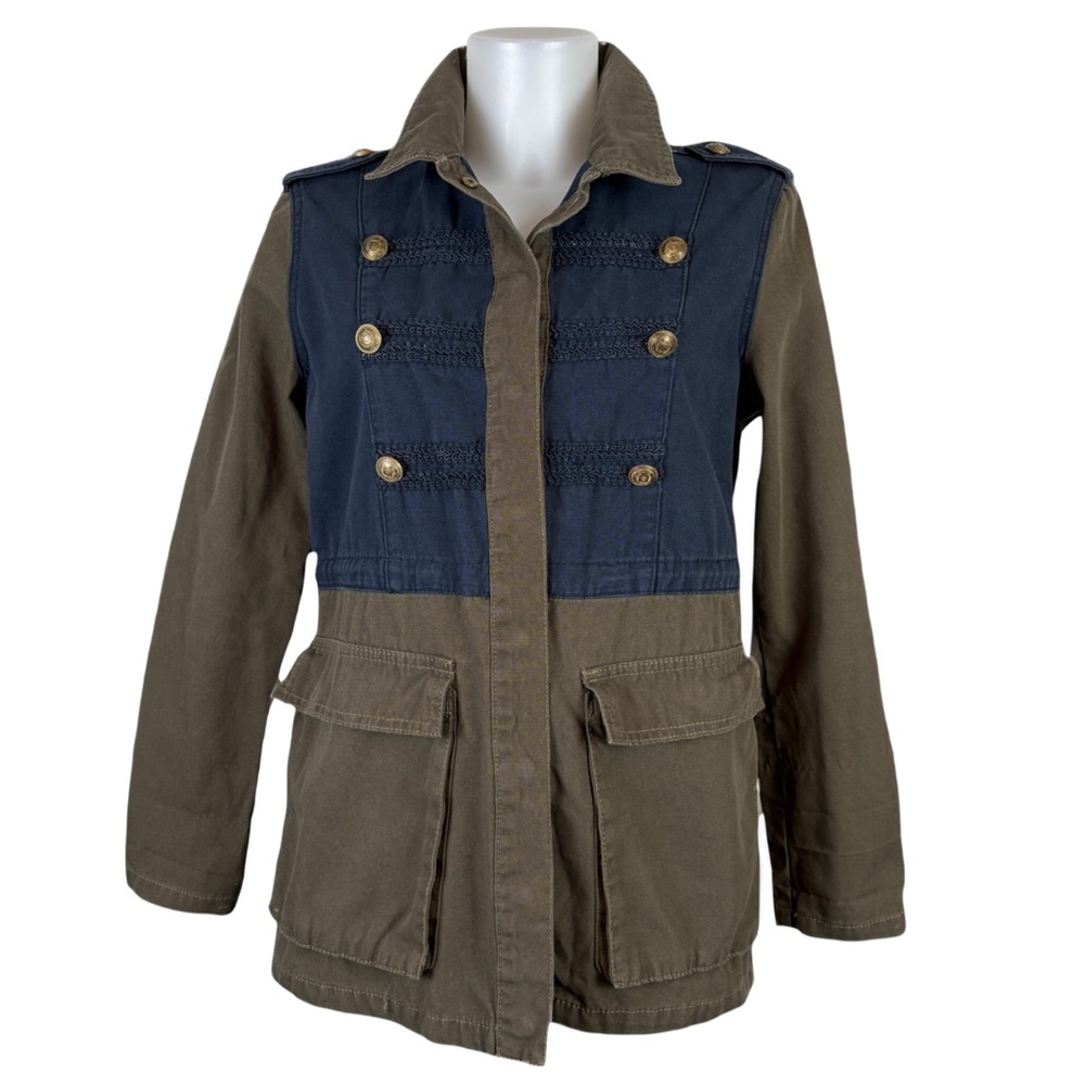 River Island Two-Tone Military Utility Jacket - Khaki & Navy